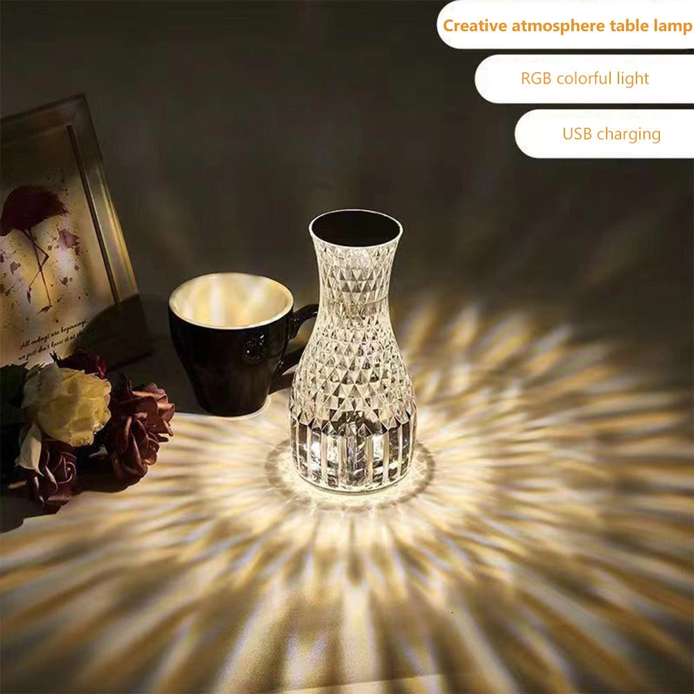 Vase Shape Atmosphere Crystal Lamp with USB Charging and Remote Control