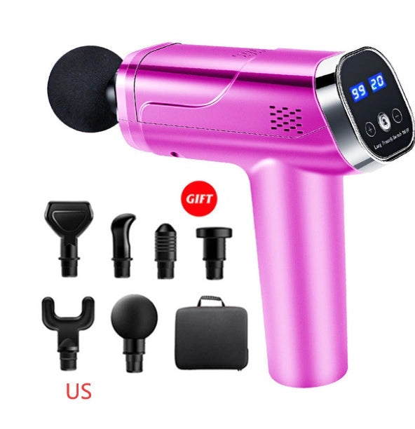 Touch Screen Fascia Gun Muscle Massager with 6 Massage Heads