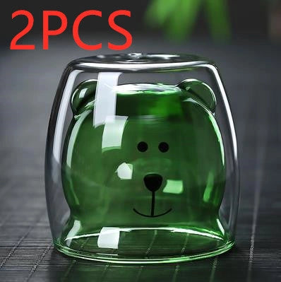 3D Double Layer Panda Cup with Skull Design for Wine