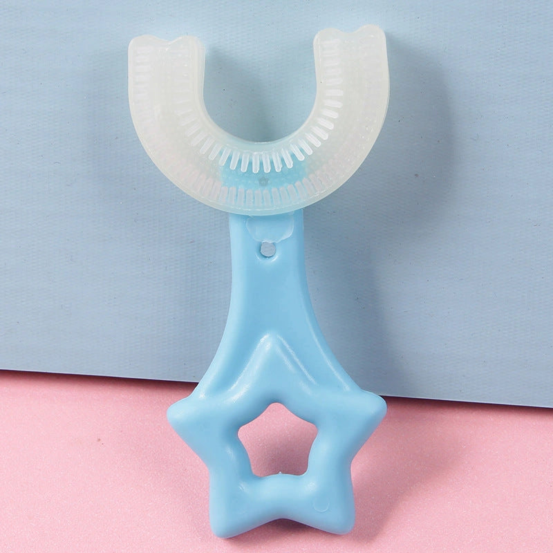 U-shaped Baby Toothbrush with Soft Silicone for Children