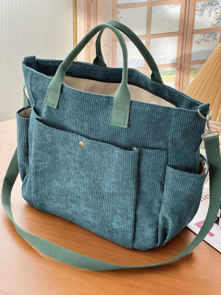 Stylish Thick Corduroy Shoulder Bag for Daily Commute