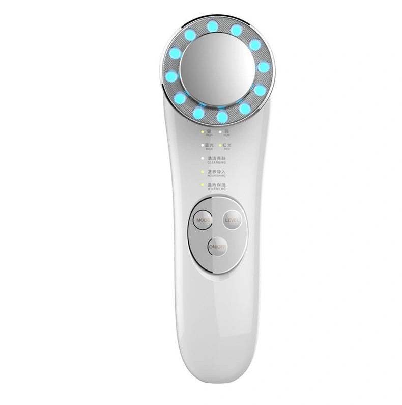 7-in-1 Facial Massager with Ion Charge and Red/Blue Light Therapy