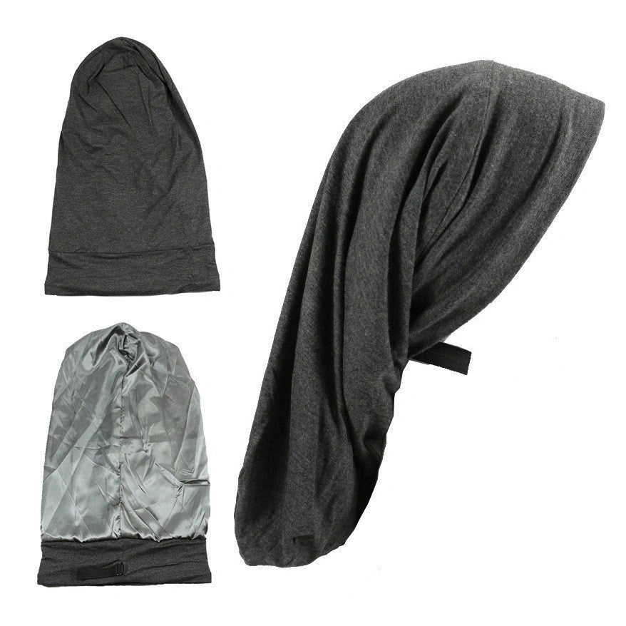 Adjustable Long Nightcap for Women in Satin with Cotton Lining