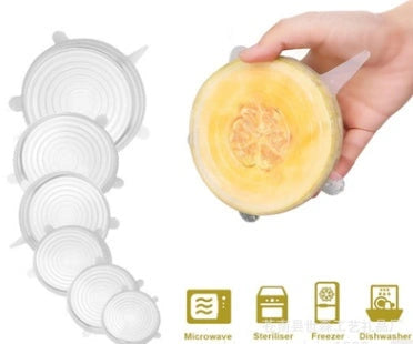 6-piece stretch silicone cookware covers set