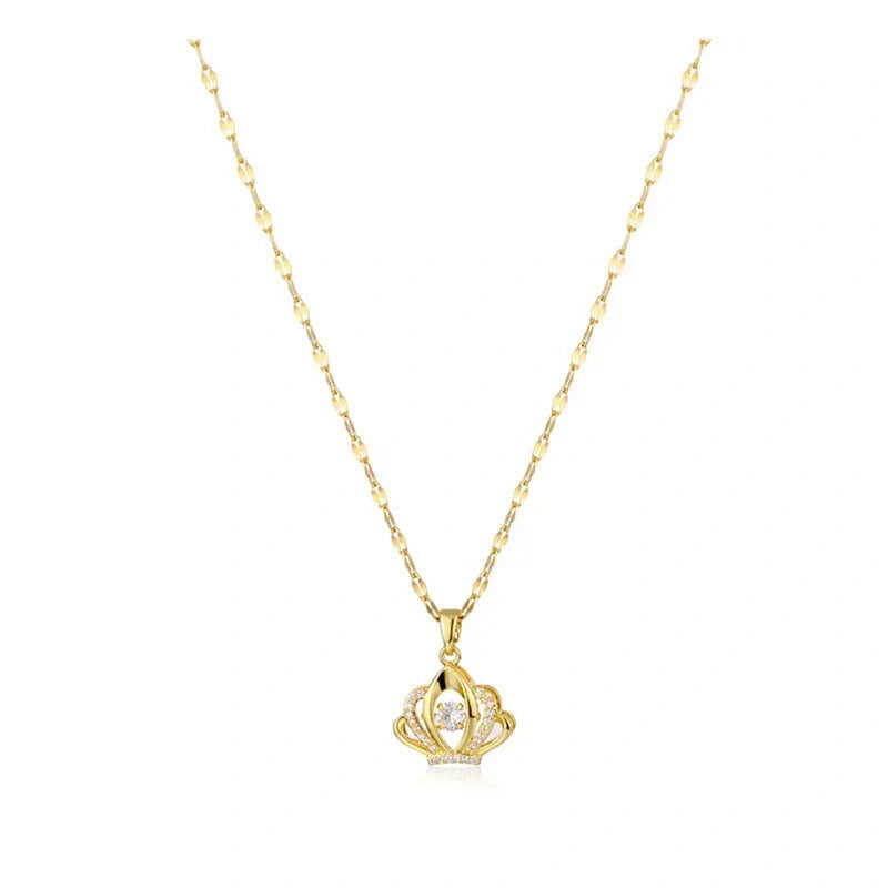 Valentine's Day Titanium Steel Perfume Bottle Pendant Necklace with Zircon Detail