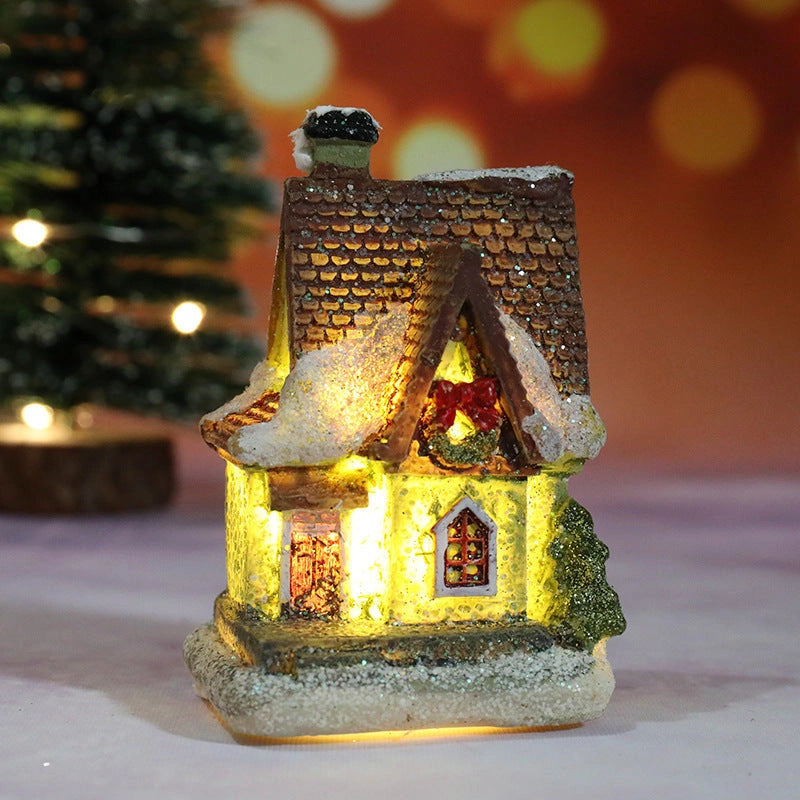 Christmas Decorations Micro Landscape Resin House with Romantic Atmosphere