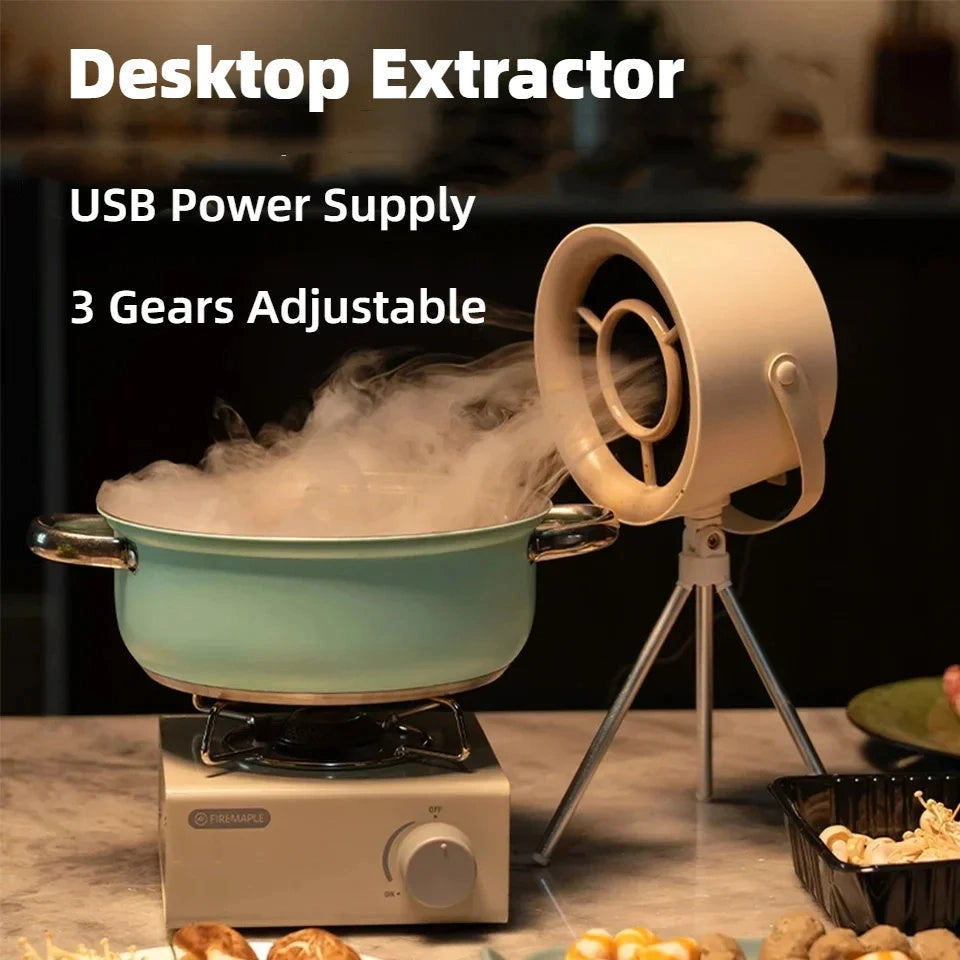 2024 Portable Desktop Exhaust Fan with USB Charging for Kitchen Use