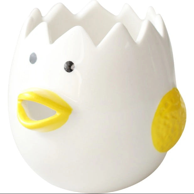Chicken Ceramic Egg White Separator with Hand-Painted Design
