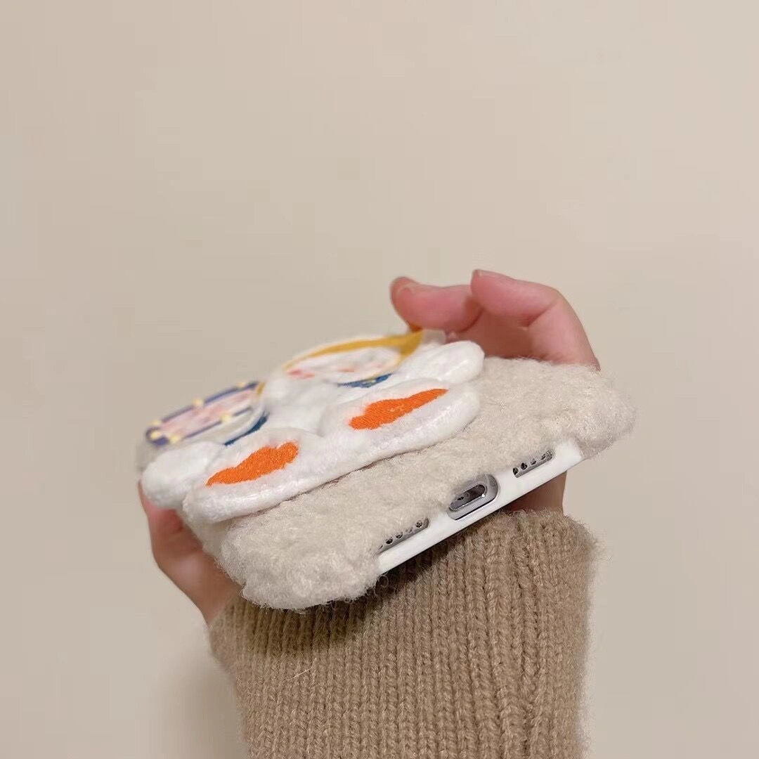 Cartoon Cute Question Mark Duck Plush Phone Case