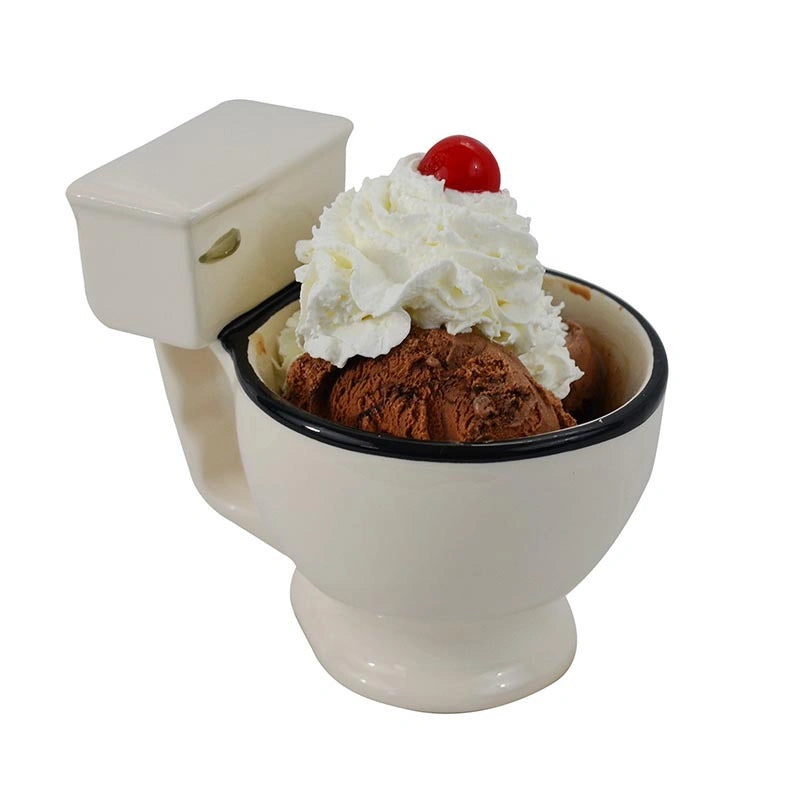 Toilet-shaped Ceramic Mug with Handgrip for Coffee or Tea