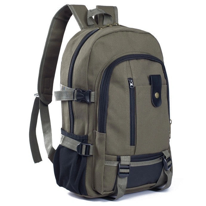 Canvas Backpack for Men with Zippered Opening and Spacious Design