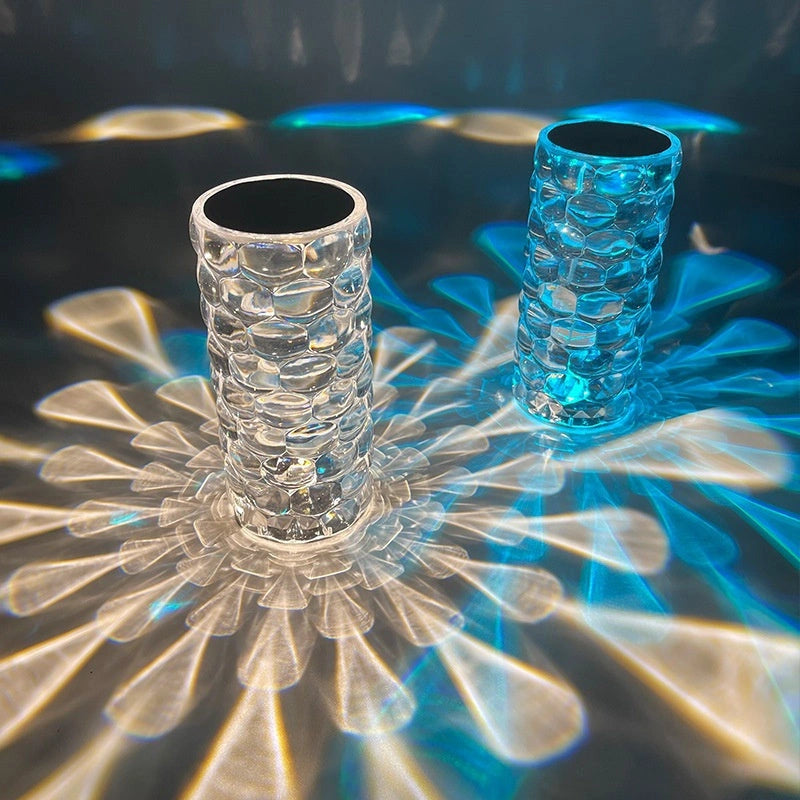 Crystal Table Lamp with Teardrop Shape and 16-Colour LED Options