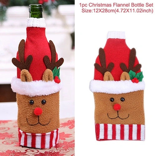 Festive wine bottle socks for Christmas decorations