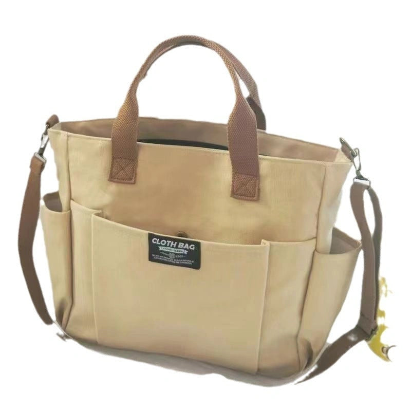 Spacious Canvas Shoulder Bag for Daily Commute