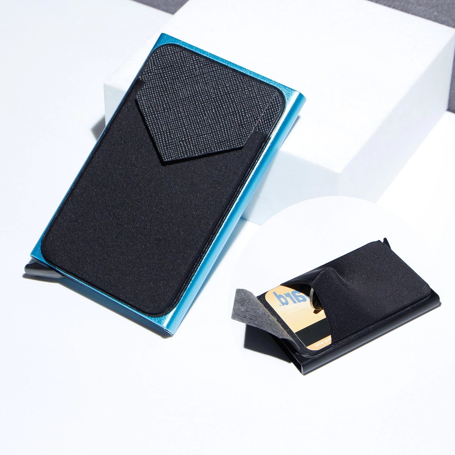 Aluminium Alloy Anti-theft Multi Card Holder with Lycra Cloth Strap