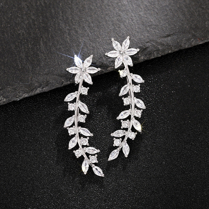 Stylish Diamond Flower Earrings for Women