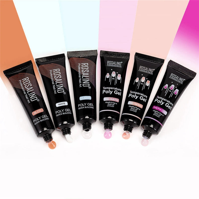 Multi-colour builder gel for nail extensions, 15ml capacity