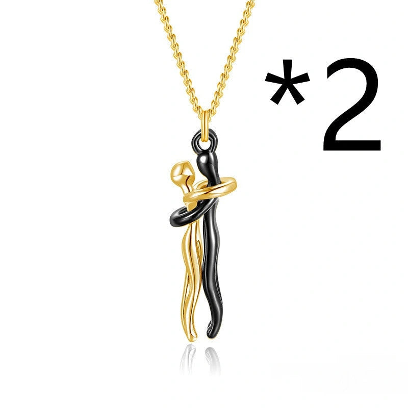 Affectionate Hug Necklace for Couples in Punk Street Style