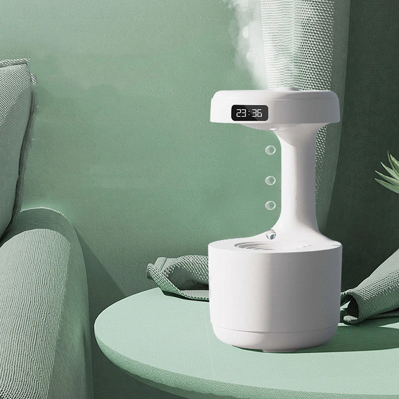 Anti-Gravity Humidifier with Clock and Aroma Diffuser for Bedrooms