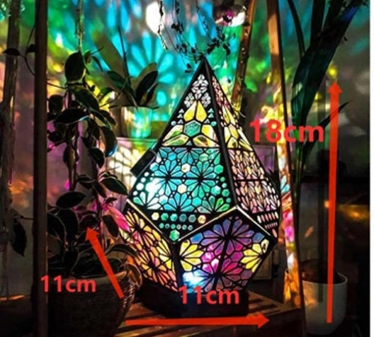 Bohemian Starry Sky Floor Lamp with Wooden Base for Ambient Lighting