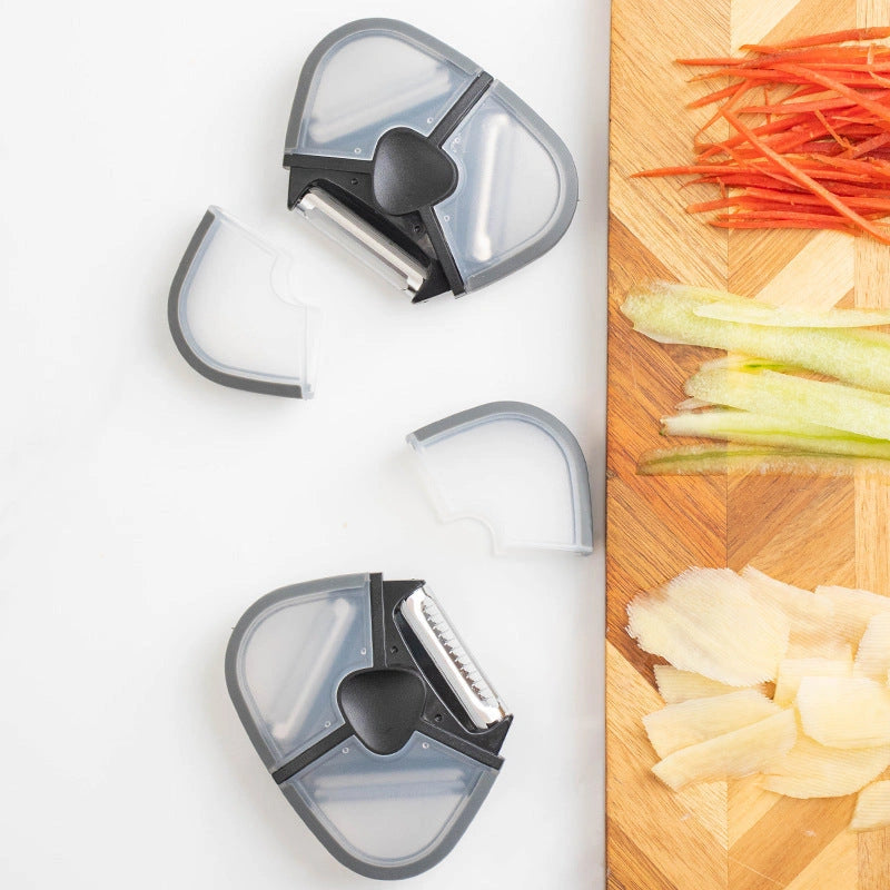 Stainless Steel Three-in-one Multi-function Paring Knife with Rotating Blades