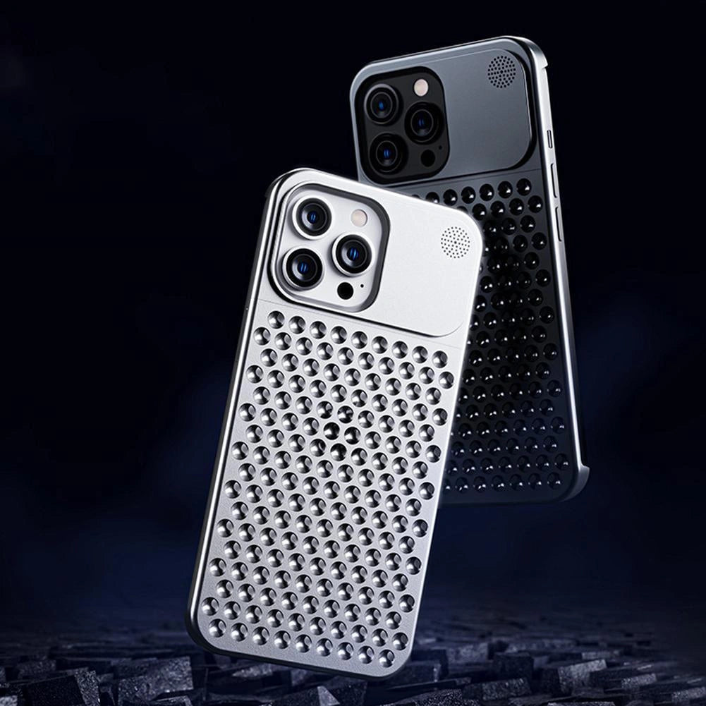 Aluminum Alloy Phone Case with Hollow Heat Dissipation for iPhone Models