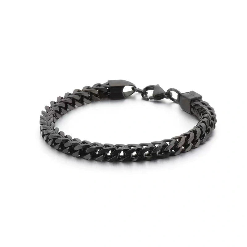 18K Gold Thick Hemp Flowers Titanium Steel Bracelet for Men and Women