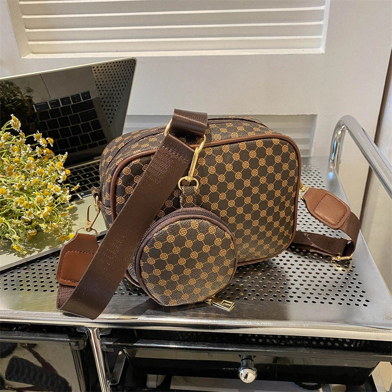 Trendy Women's Crossbody Square Pouch with Shoulder Strap