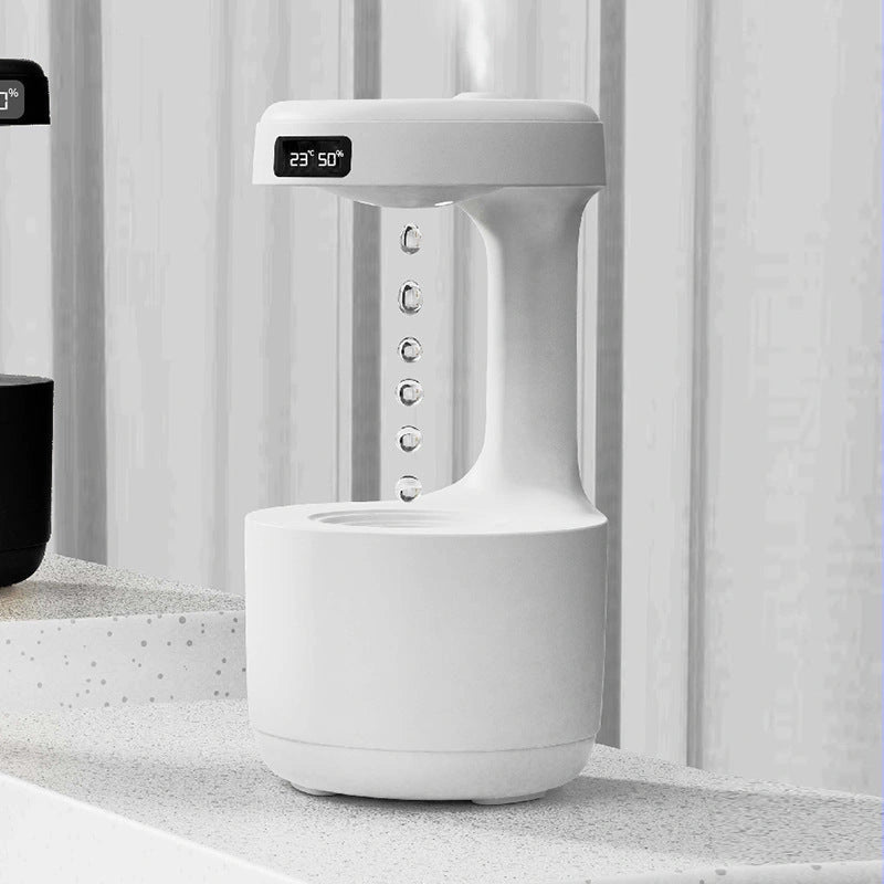Anti-Gravity Humidifier with Clock and Aroma Diffuser for Bedrooms