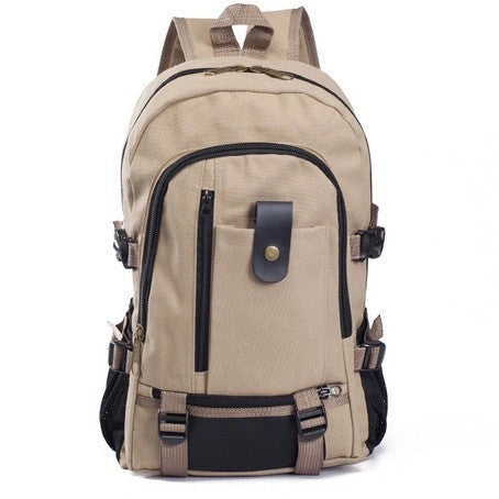 Canvas Backpack for Men with Zippered Opening and Spacious Design