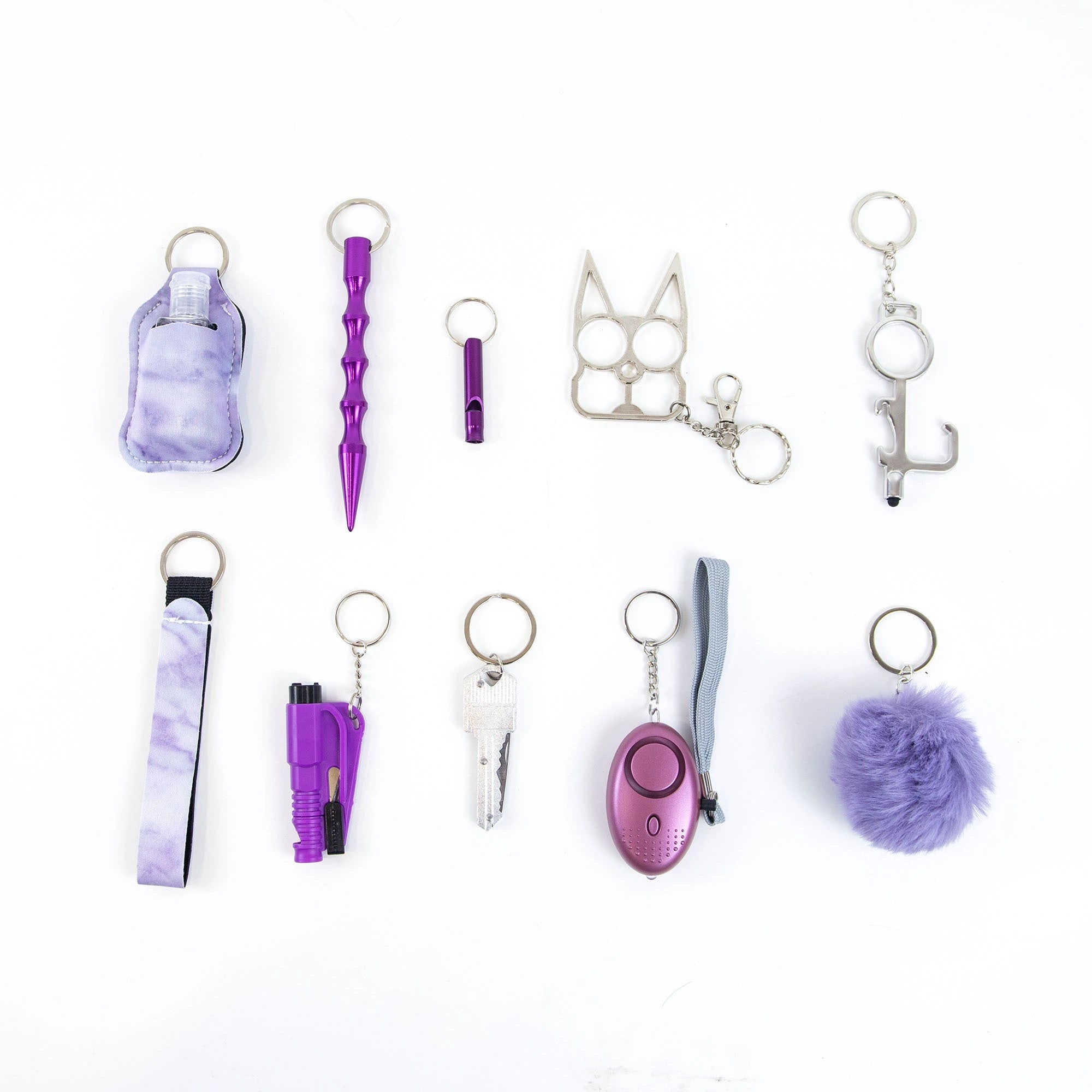 Self Defense Keychain Set for Women with 11 Safety Accessories