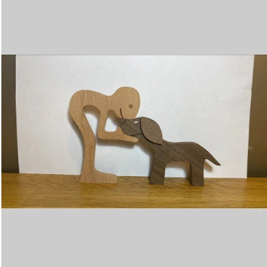 Nordic Style Wooden Desktop Ornament with Polished Finish