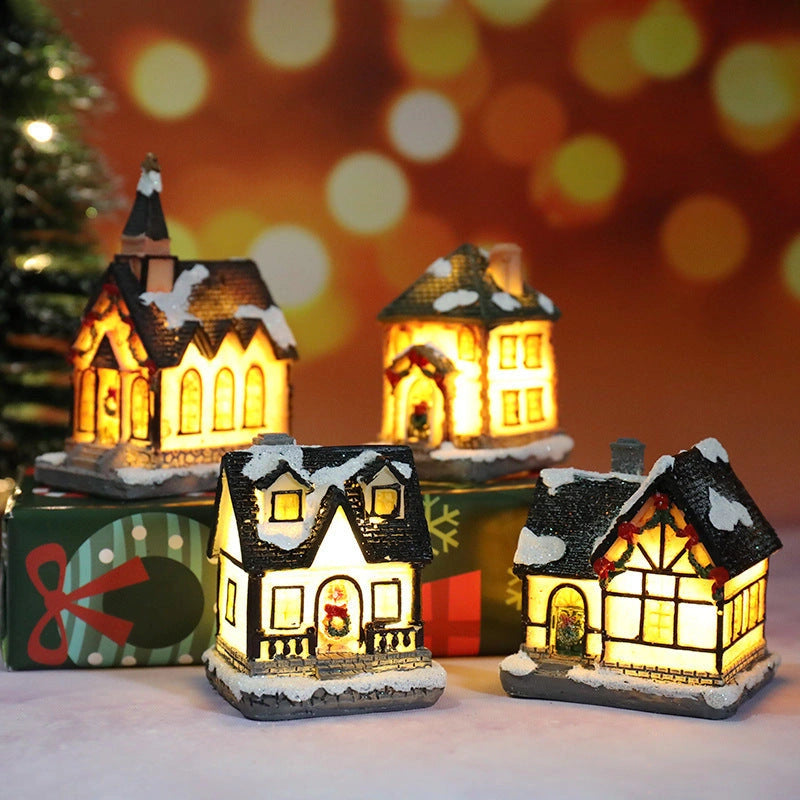 Christmas Decorations Micro Landscape Resin House with Romantic Atmosphere
