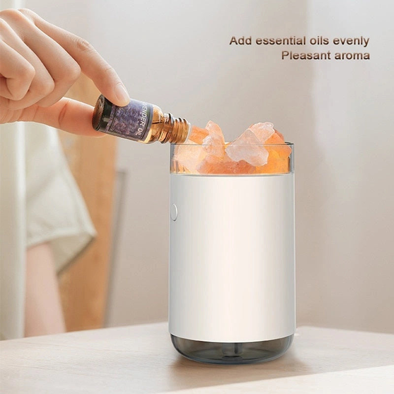 Crystal Salt Stone Air Humidifier with Aromatherapy and LED Lamp