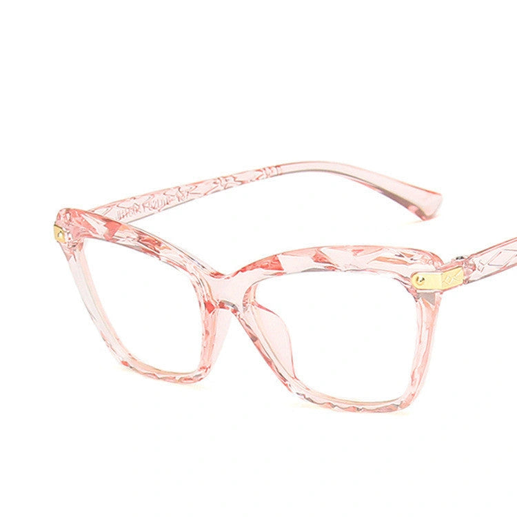 Anti-blue cat eye multi-faceted glasses for women