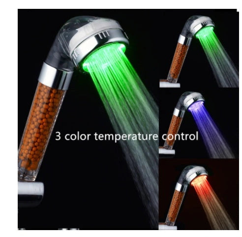 Color Changing LED Shower Head with Temperature Sensor and High Pressure