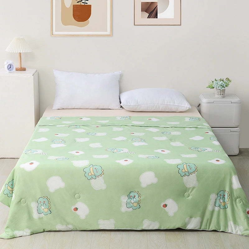 Machine Washable Ice Silk Thin Quilt with Cool Feeling Fabric