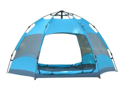 Automatic Hexagonal Tent for Multi-Person Outdoor Camping with Double-Layer Protection