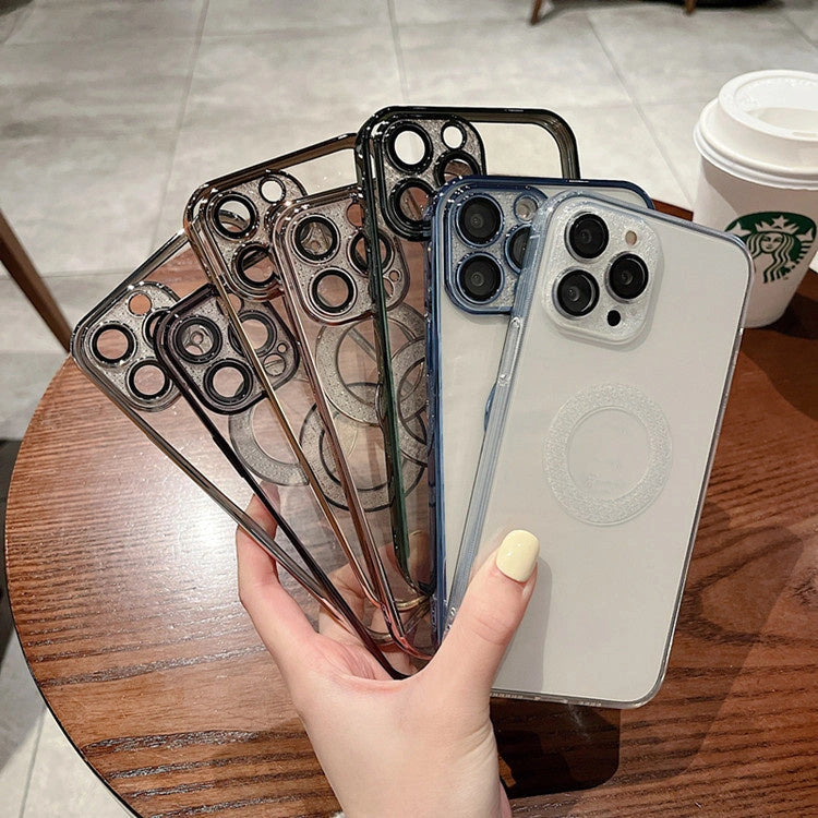 Electroplated Soft Diamond Ring iPhone Case with Lens Protection