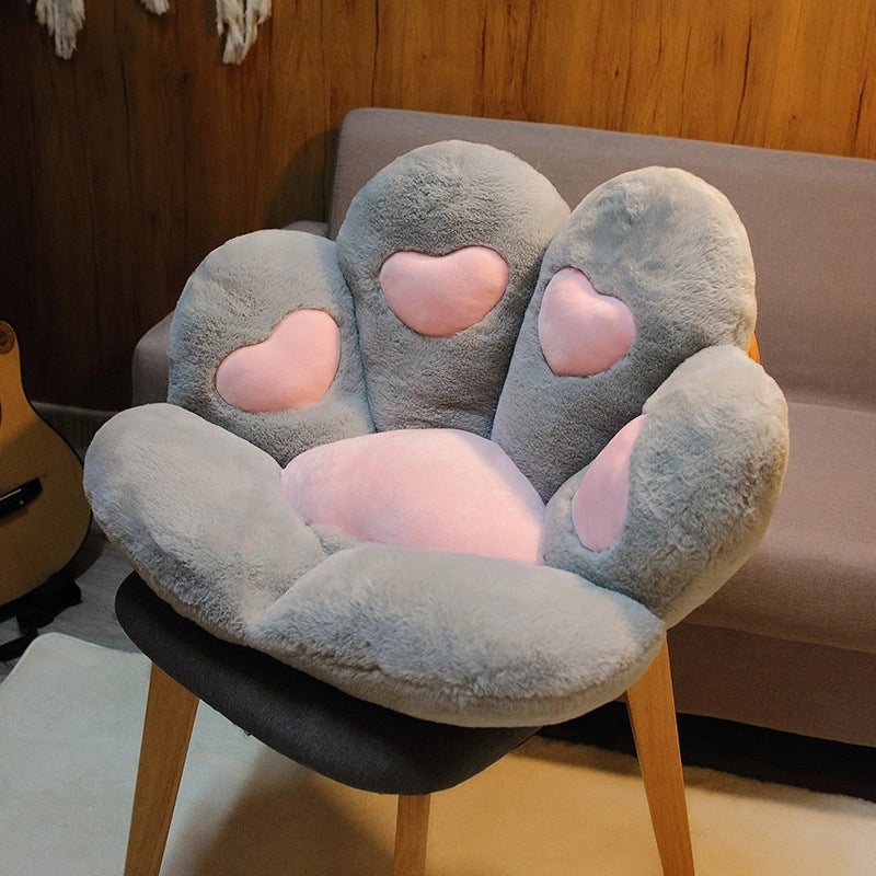 Cat Paw Plush Chair Cushion with Cotton Cover and Fibre Filling