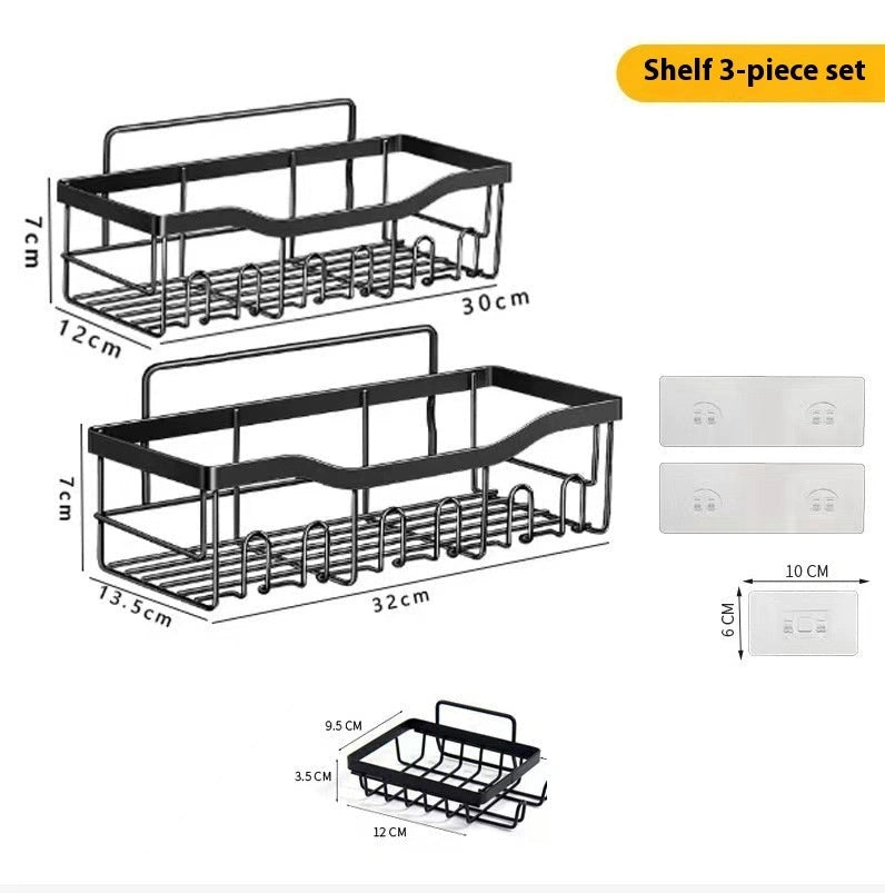 No-Drill Bathroom Organiser Rack Set