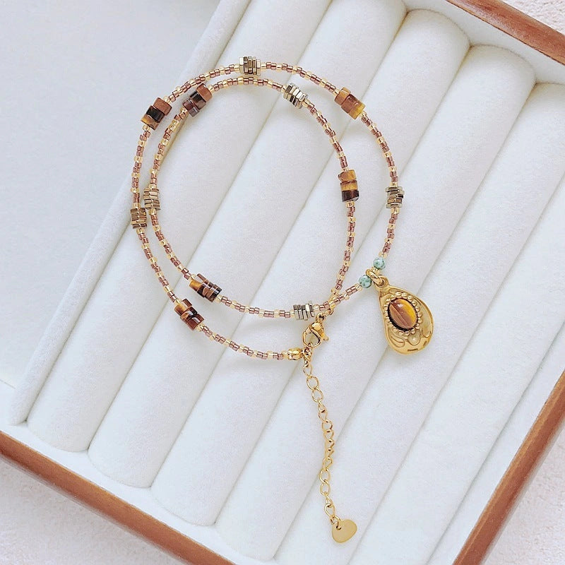 Maillard Colour Necklace for Women with Varied Pendant Designs