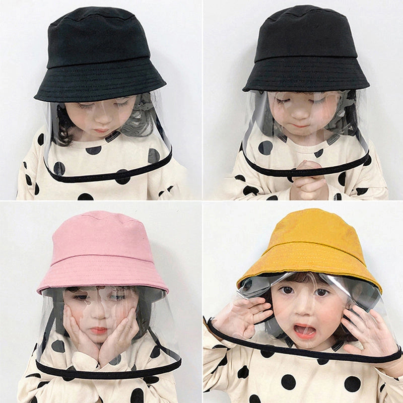 Child Anti-spitting Protective Hat with Transparent Bezel for Clear Vision