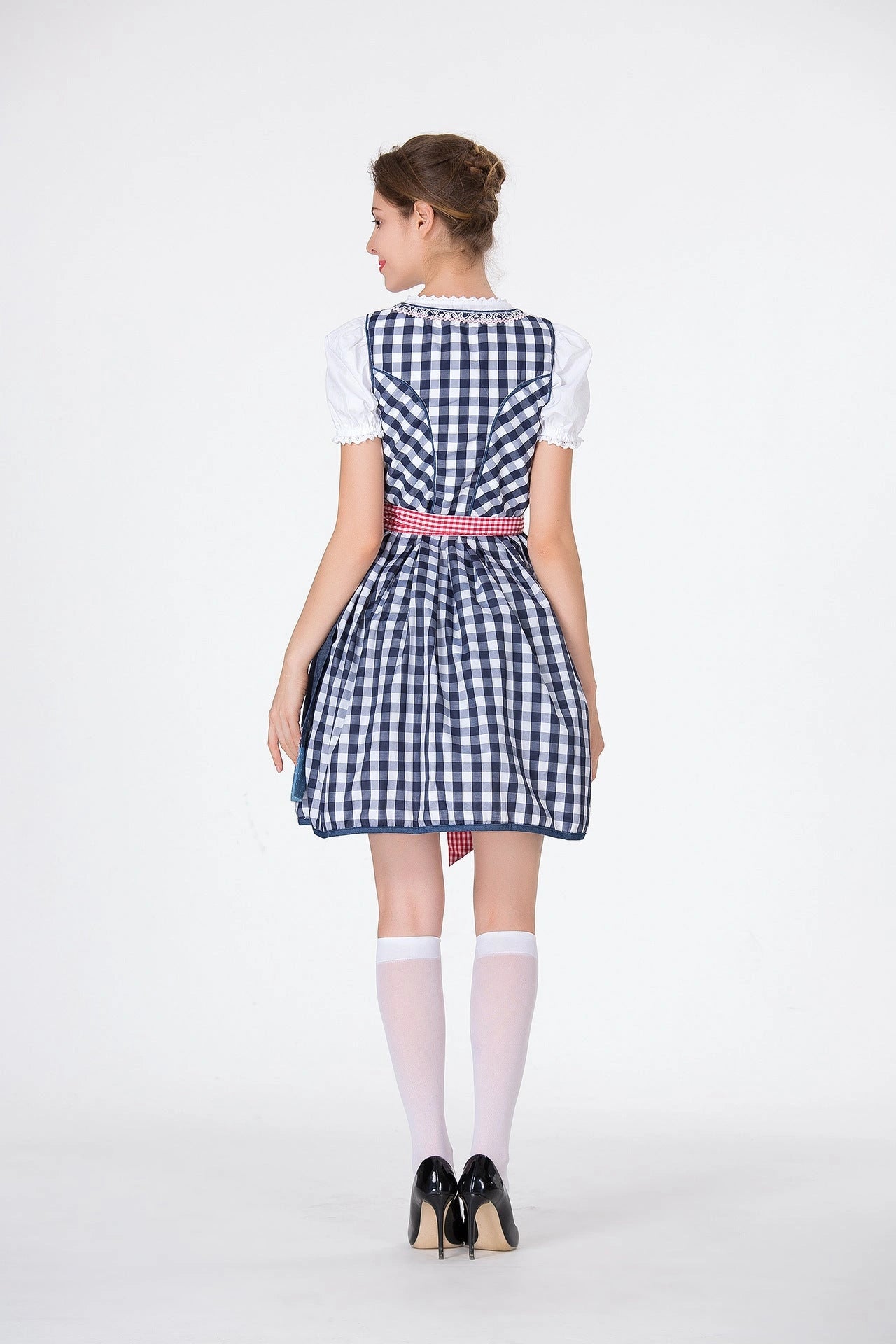 Bavarian Traditional Beer Dress in red cotton blend
