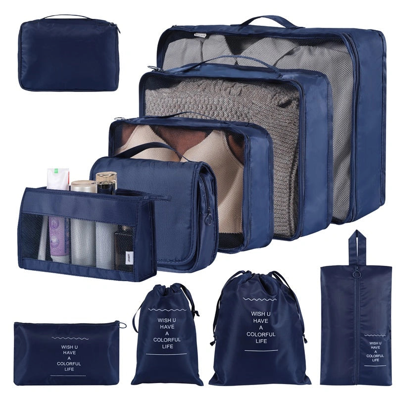 Simple Solid Colour Storage Bags Set for Home Organisation