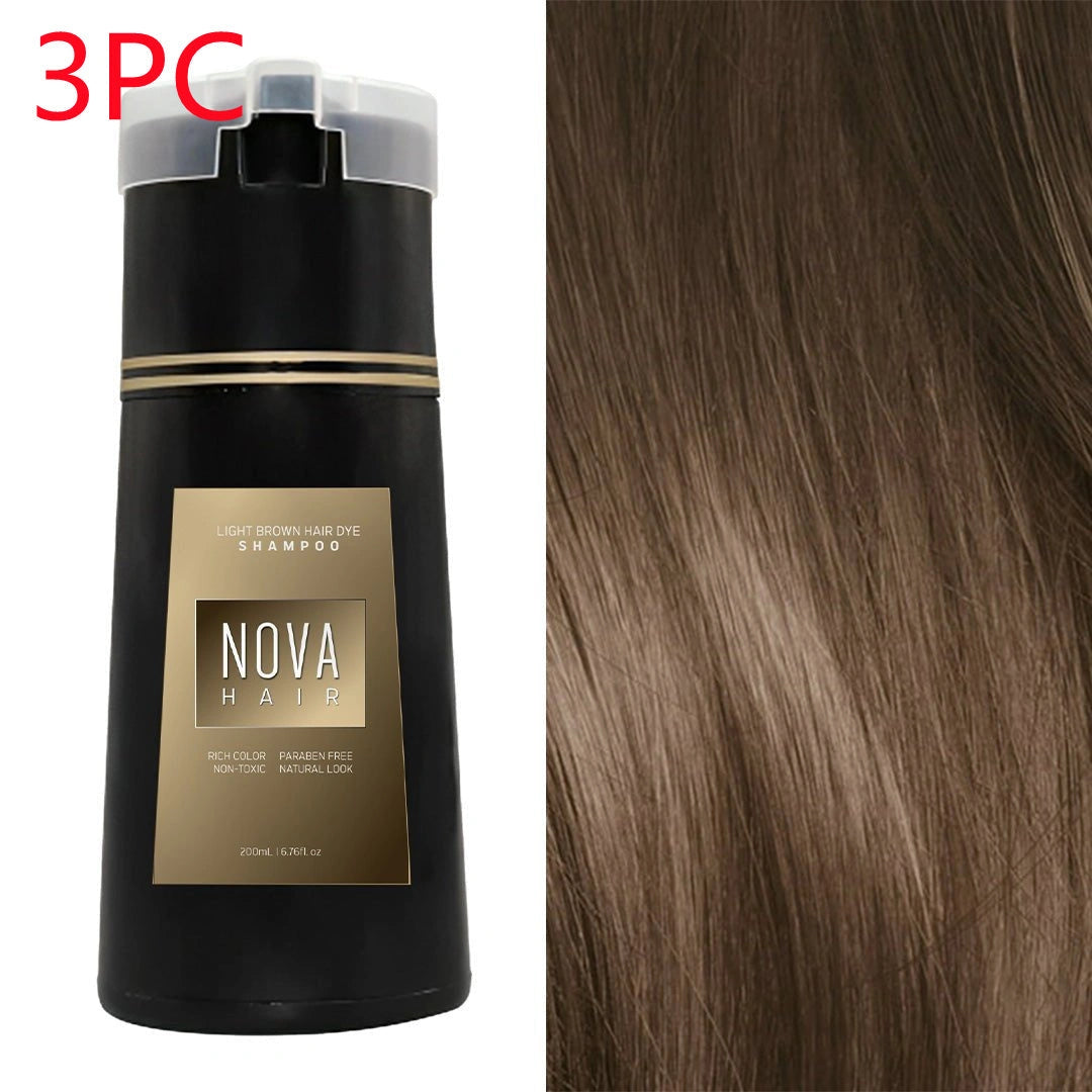 3-in-1 Hair Dye Shampoo for Natural Fast Grey Coverage