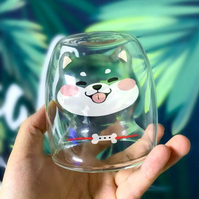 3D Double Layer Panda Cup with Skull Design for Wine