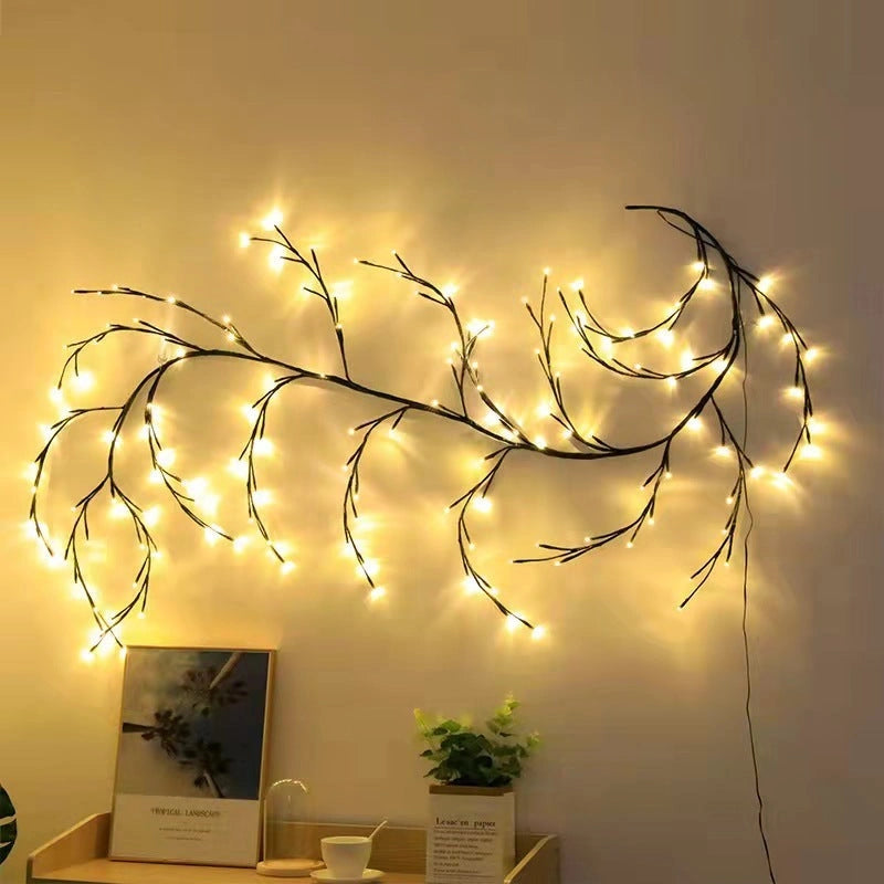 Flexible DIY Willow Vine Branch LED Light Garland for Festive Decor