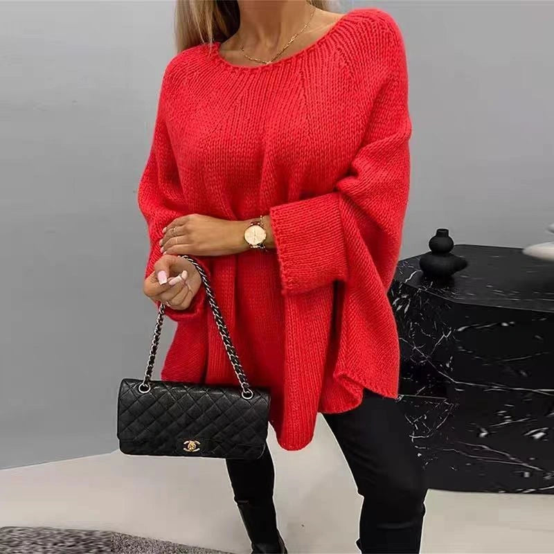 Stylish Winter Batwing Sleeve Pullover Sweater for Women