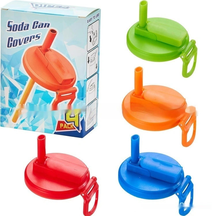 Reusable Soda Can Lid with Straw for Standard Coke Cans